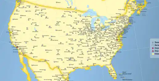 Estes Terminal Network Map